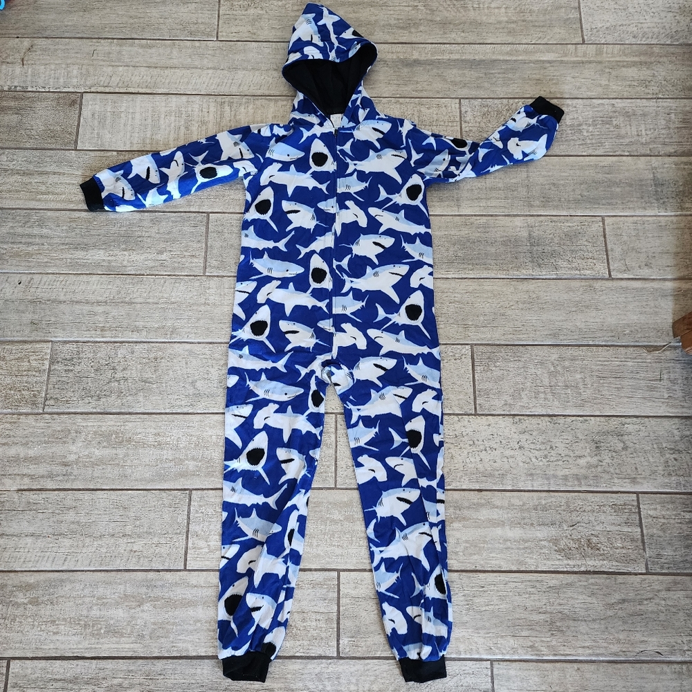 Boys Fleece Hooded Shark Onsie Pajama